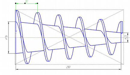 Чертеж витка шнека