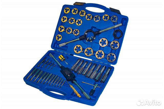 Набор метчиков и плашек метрический, 51 предмет