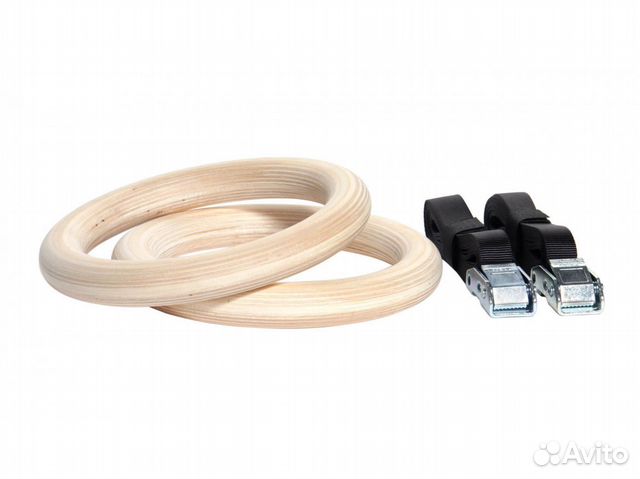 Кольца гимнастические Кроссфит деревянные на строп