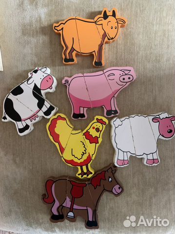 Магнитные пазлы животные