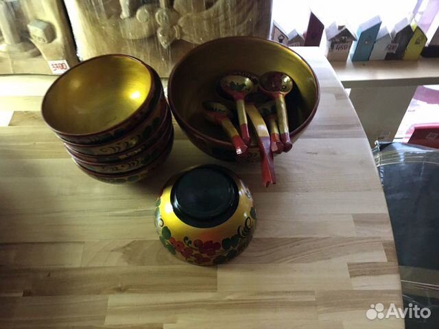 Набор деревянной посуды хохлома