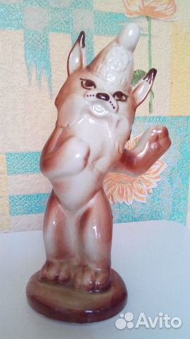 Статуэтка фарфоровая СССР Рысь Спартакиада 1985