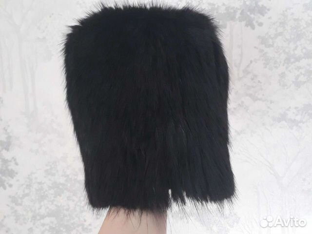Шапка норковая вязаная женская