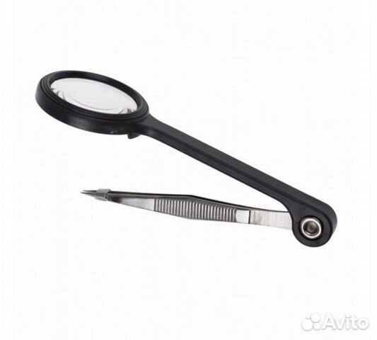 Лупа 25мм 10х с пинцетом; 48661