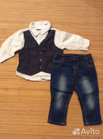 Костюм рубашка и джинсы 3-6 месяцев