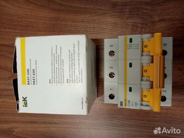 Автоматический выключатель iek C100 BA 47-100
