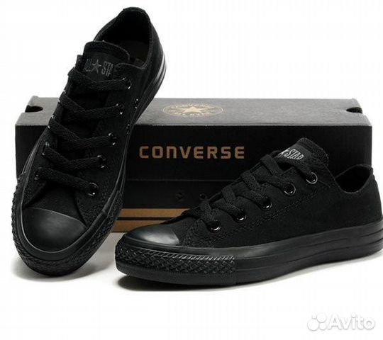 Кеды Converse All Black Low мужские и женские Кеды Converse All Black Low мужские и женские