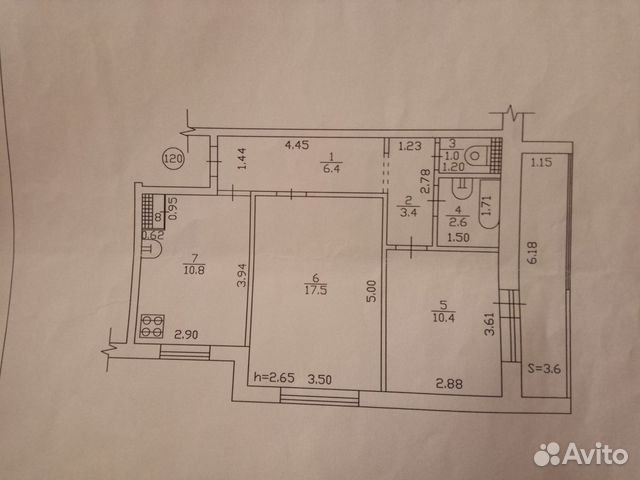 2-к квартира, 56 м², 3/9 эт.