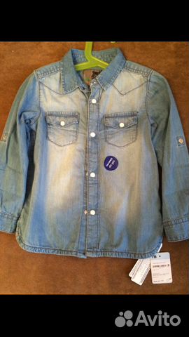 Джинсовая рубашка mothercare новая