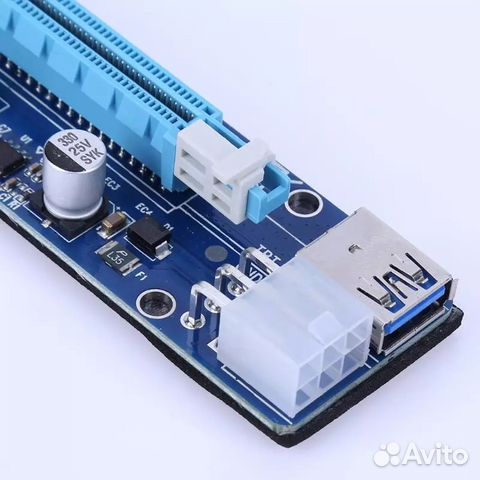 Riser Райзер pci-e x1-x16 ver. 008c 6pin usb 3.0 Riser Райзер pci-e x1-x16 ver. 008c 6pin usb 3.0