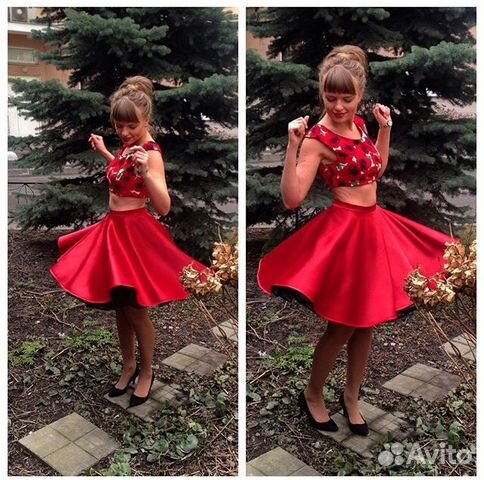 Красное Платье / костюм: топ + юбка Красное Платье / костюм: топ + юбка