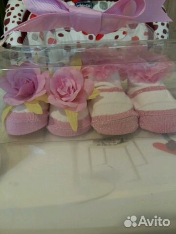 Новые подарочные носочки для девочки 0-12 мес