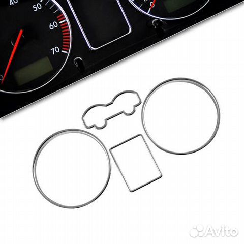 Хромированные кольца в приборную панель VW Golf 4