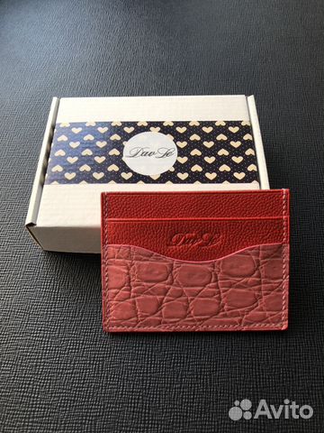 Кардхолдер из кожи крокодила и кожи Chanel