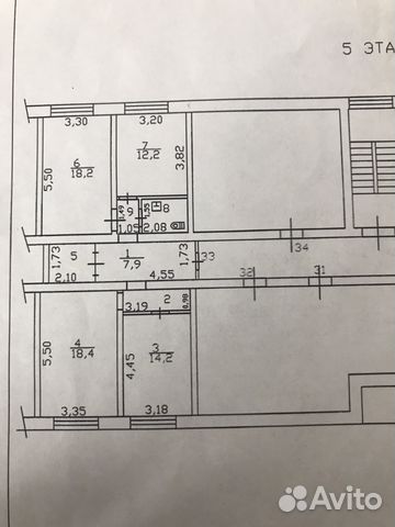 3-к квартира, 82.4 м², 5/5 эт.