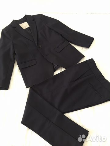 Школьный пиджак zara темно синий брюки в подарок