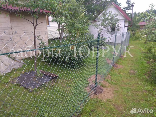 Забор из сетки рабицы под ключ