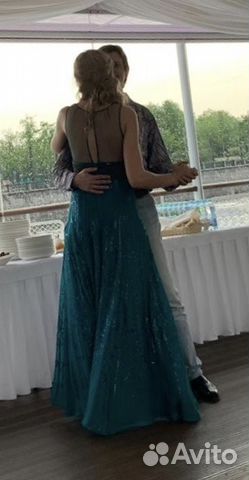 Платье вечернее в пол jenny packham цвет морской в