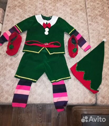 Костюм гнома или помошника Санты прокат