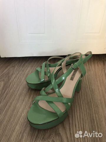 Бирюзовые кожаные босоножки Grey Mer 39 размера Бирюзовые кожаные босоножки Grey Mer 39 размера