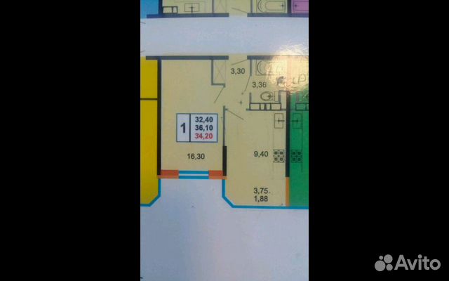 1-к квартира, 35 м², 10/16 эт. 1-к квартира, 35 м², 10/16 эт.