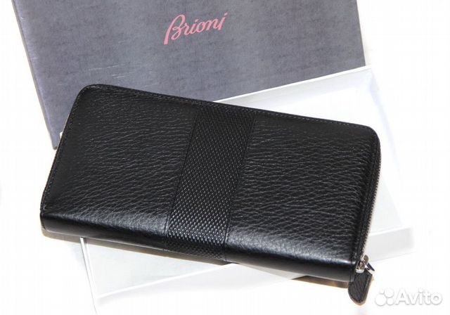 Мужской кожаный клатч Brioni black lux new Мужской кожаный клатч Brioni black lux new