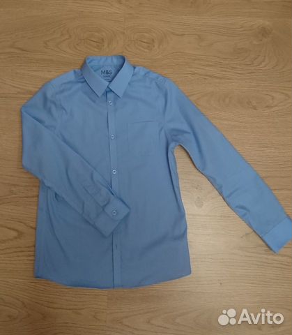 Рубашка школьная Marks&Spencer 11-12, голубая