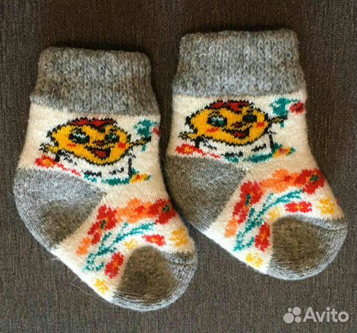 Шерстяные носочки для малыша 0-7 месяцев