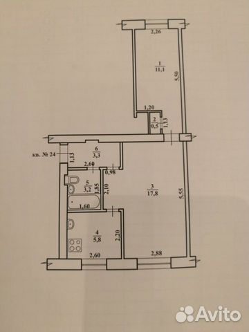 2-к квартира, 41.2 м², 3/5 эт.