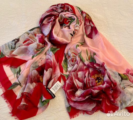 Шарф палантин Dolce Gabbana Пионы оригинал новый