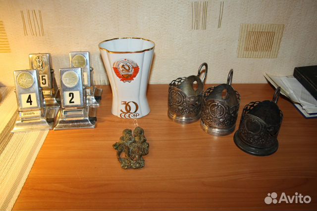 Подстаканник СССР. Накладка бронза старинная