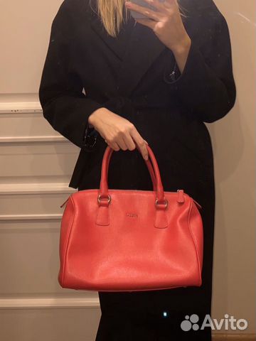 Сумка красная Furla Candy оригинал кожа сафьяно Сумка красная Furla Candy оригинал кожа сафьяно
