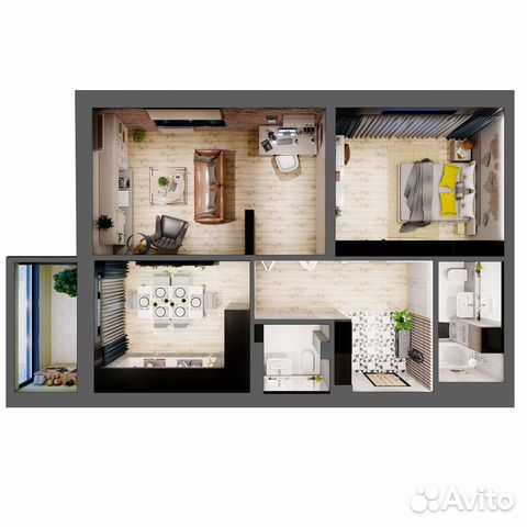 2-к квартира, 60 м², 16/17 эт.