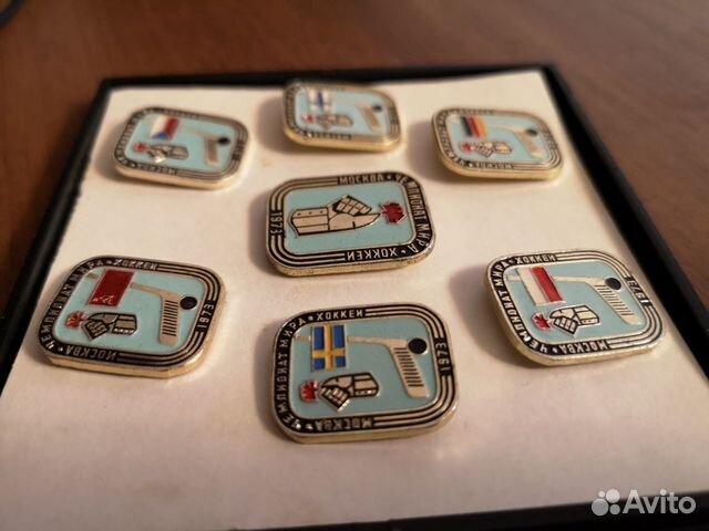 Набор значков СССР, чемпионат мира по хоккею 1973г