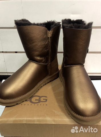 UGG угги, золотые короткие обливные UGG угги, золотые короткие обливные