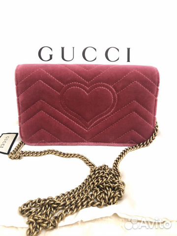 Клатч Gucci бархатный Marmont mini