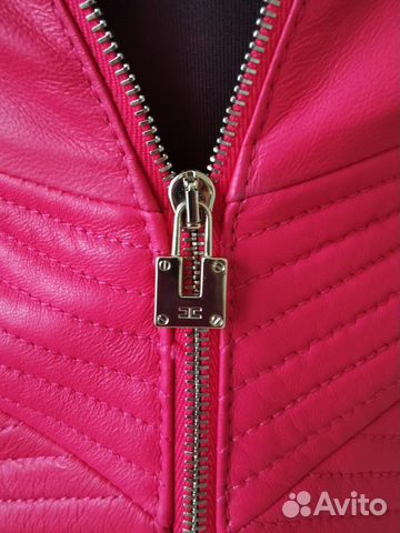 Кожаная куртка Elisabetta Franchi (цвет фуксия)