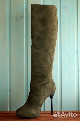 38 новые замшевые оливковые сапоги Corsocomo