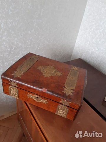 Шкатулка антикварная, ларец для рукоделия