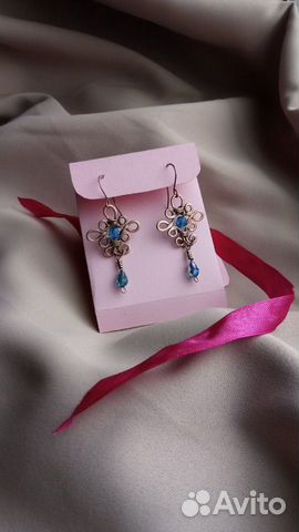 Сережки из медной проволоки ручной работы Сережки из медной проволоки ручной работы