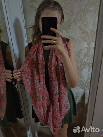 Платок х/б хомутом, шаль тонкая