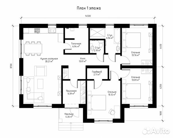 Дом 119 м² на участке 7.5 сот.