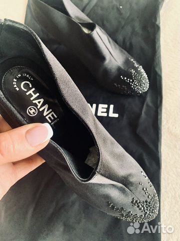 Ботильоны chanel / 38 / черные со стразами Ботильоны chanel / 38 / черные со стразами