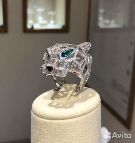 Золотое кольцо Пантера 750 пр. с брил. 2.4 ct