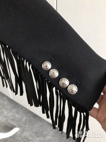 Пиджак в стиле balmain с бахромой размер XS