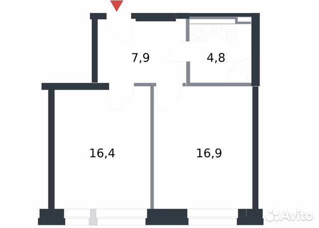 1-к квартира, 46 м², 6/21 эт. 1-к квартира, 46 м², 6/21 эт.