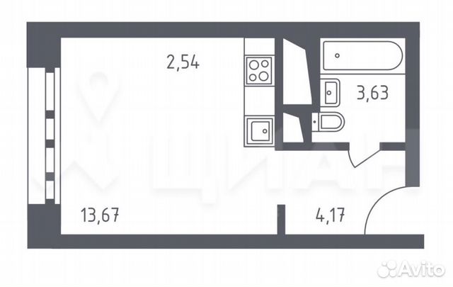 1-к квартира, 24.1 м², 30/33 эт. 1-к квартира, 24.1 м², 30/33 эт.