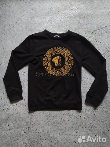 Черный свитшот с крупным логотипом Versace Черный свитшот с крупным логотипом Versace
