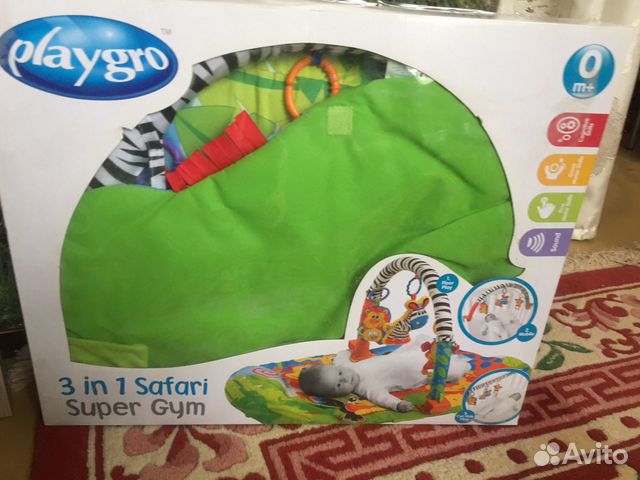 Playgro 3 in 1 safari коврик развивающийся