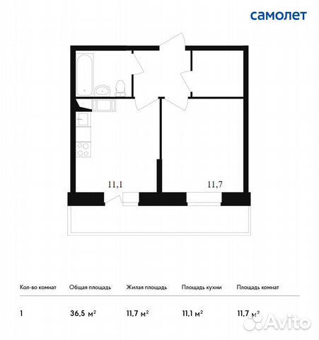 1-к квартира, 36.5 м², 8/17 эт. 1-к квартира, 36.5 м², 8/17 эт.